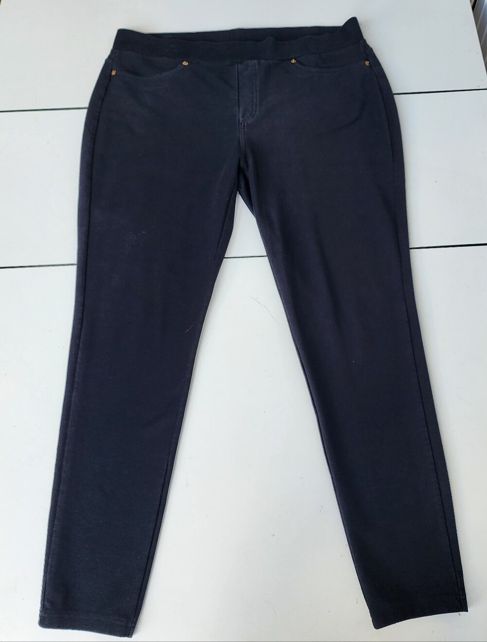 Michael Kors Womens Black Stretch Knit Pull on Jegging Pants Cotton Blend XL